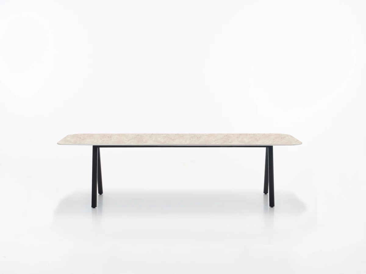 KODO Dining Table, Fossil Grey 280cm w. Sabbia Panna Ceramic